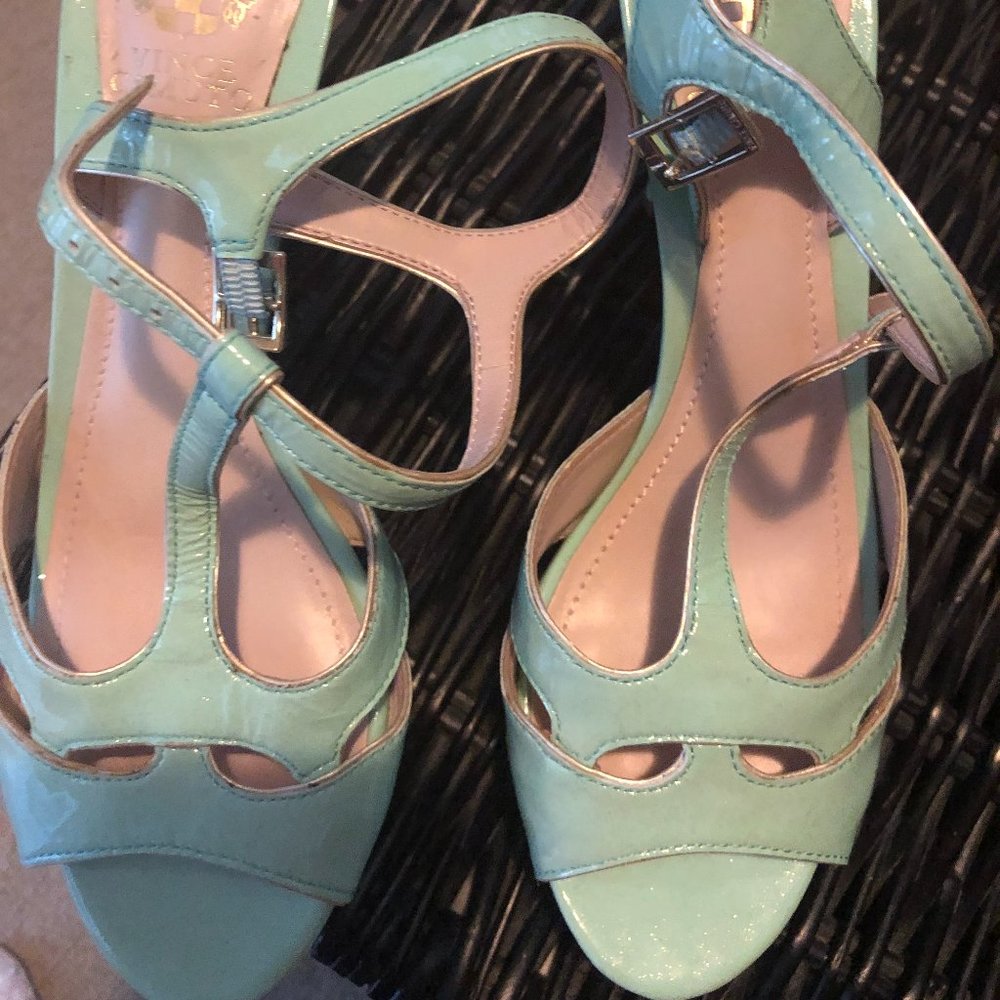 Vince Camuto Mint Green Open-Toe Heels
